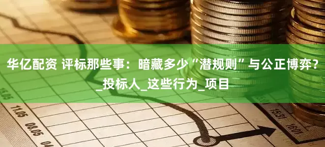 华亿配资 评标那些事：暗藏多少“潜规则”与公正博弈？_投标人_这些行为_项目