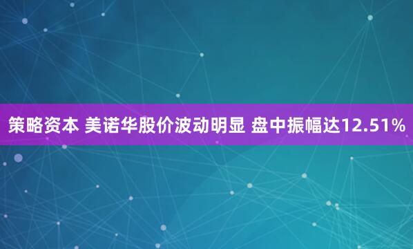 策略资本 美诺华股价波动明显 盘中振幅达12.51%