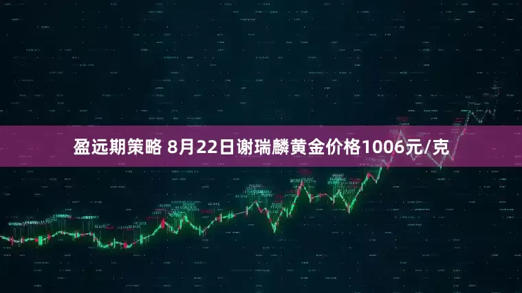 盈远期策略 8月22日谢瑞麟黄金价格1006元/克